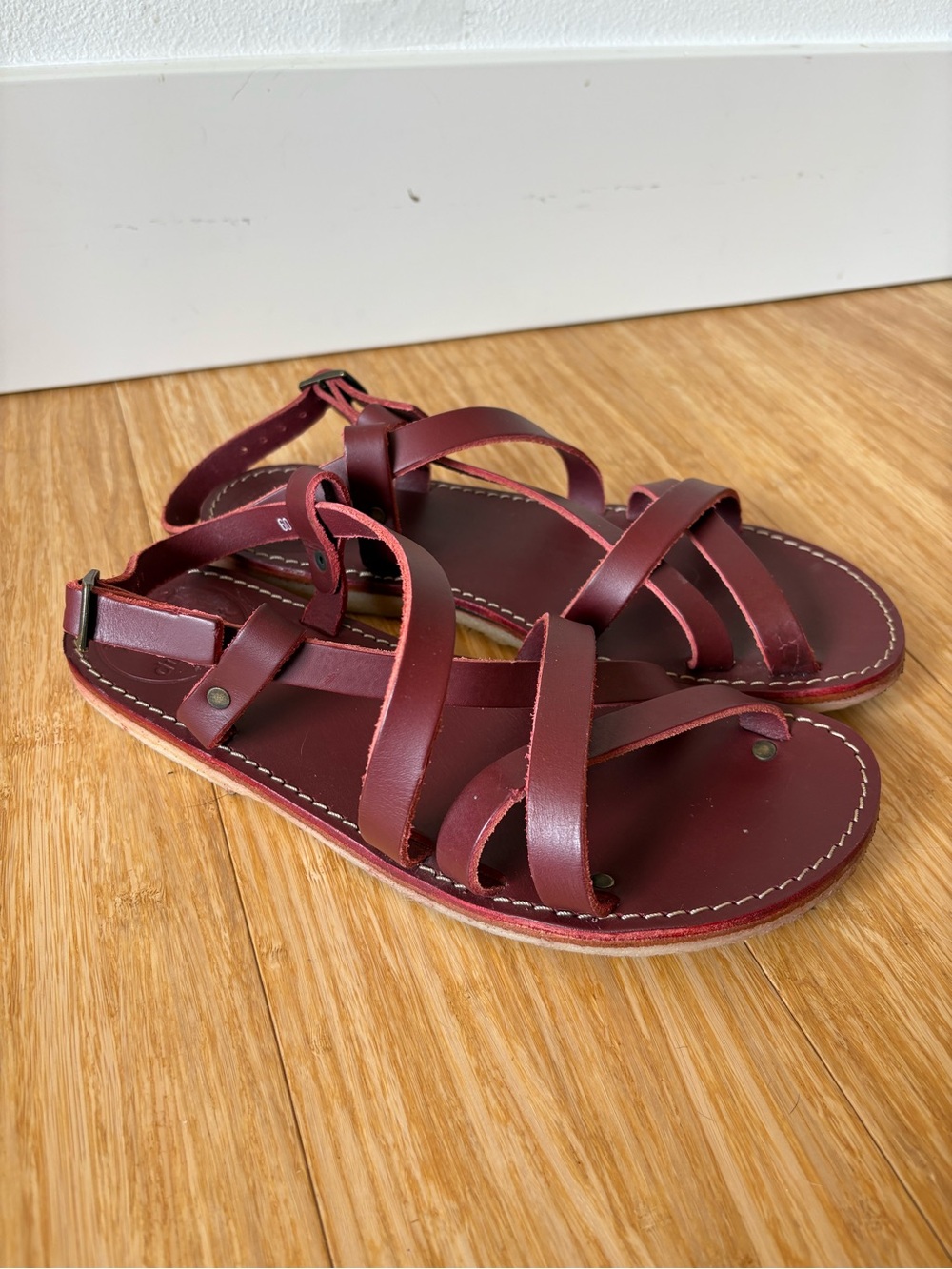 Duckfeet Bornholm Granate Leather Sandals Size EU 41 : US 10 Red Burgundy